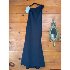 Badgley Mishka Navy Blue Mermaid Maxi Dress Formal Designer Holiday Size 2